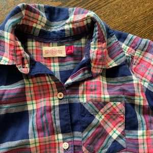 Girls Button Down Plaid Shirt